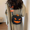 2023 Halloween Bags Funny Pumpkin Cartoon Shoulder Crossbody Bag With Bat Personalized Creative Female Bag - Whimsicaloasis